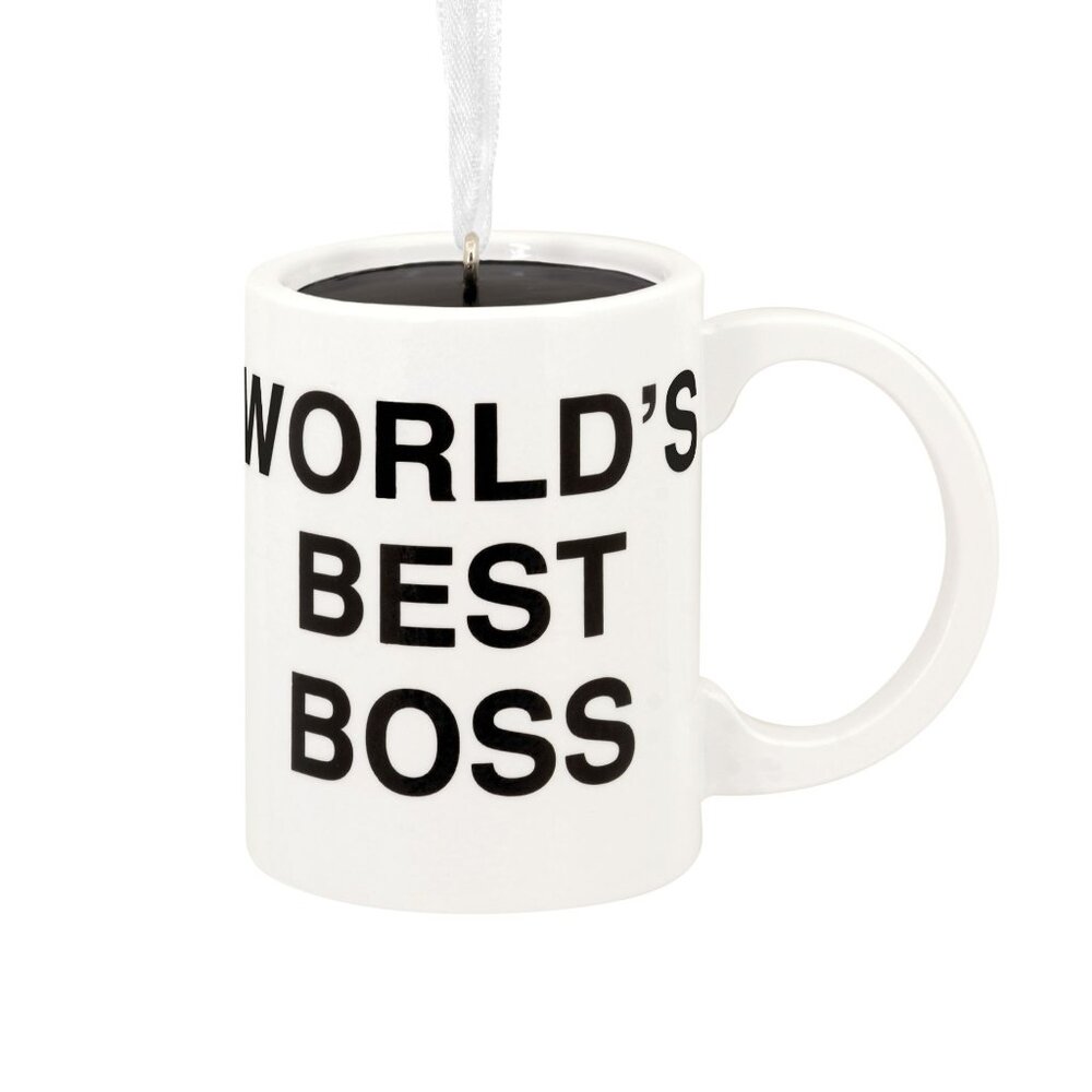 Hallmark Ornaments The Office Worlds Best Boss Coffee Mug Dunder Mifflin Inc